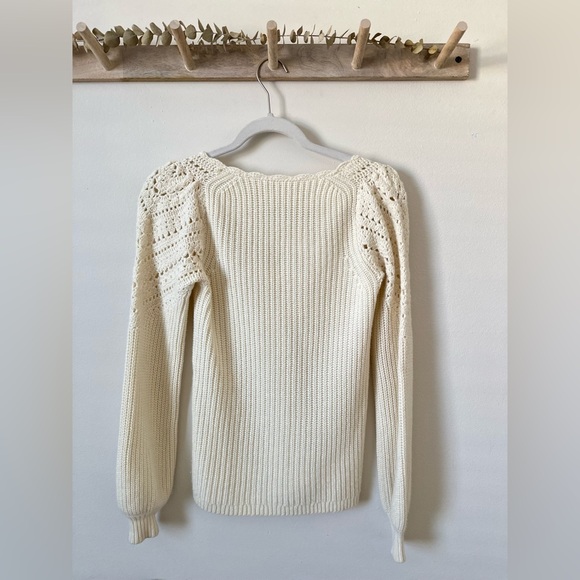 Sezane Cream Knit Sweater - Picture 6 of 9
